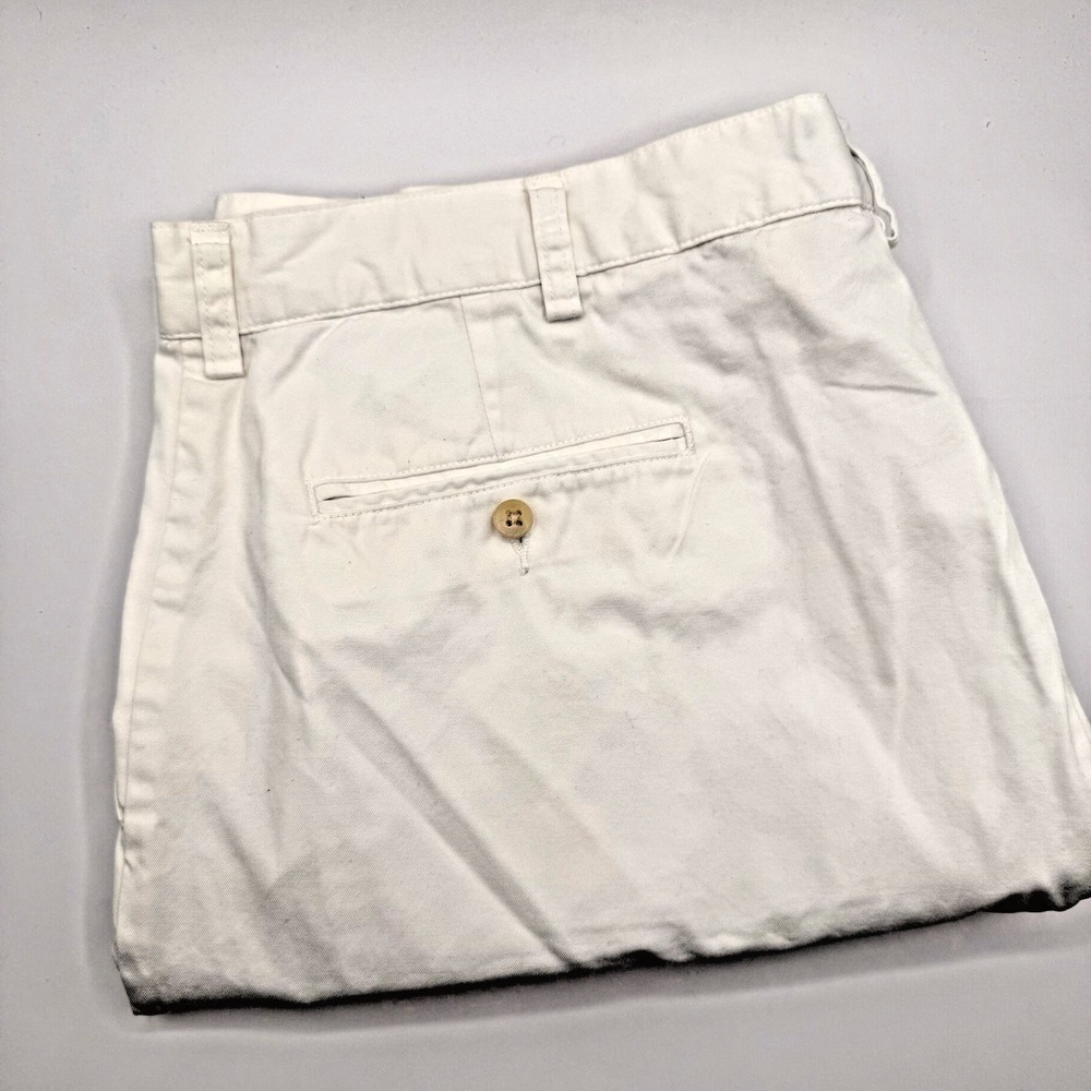 Polo Ralph Lauren Shorts Mens 40 White Flat Front Chino Pony Logo Print Relaxed - Picture 1 of 5